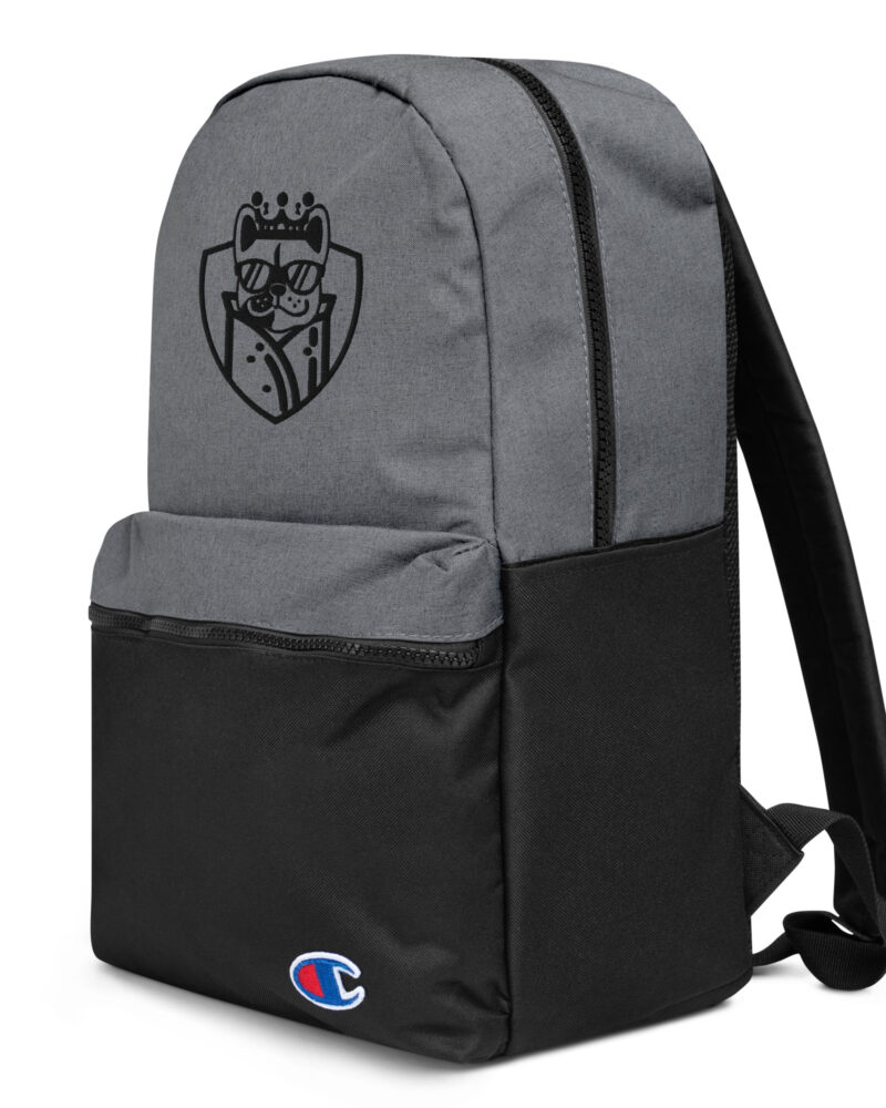 Embroidered Champion Backpack Heather Grey Black 5