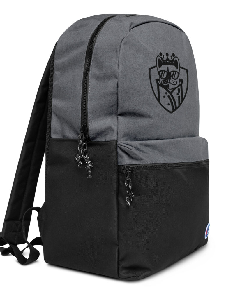 Embroidered Champion Backpack Heather Grey Black 7