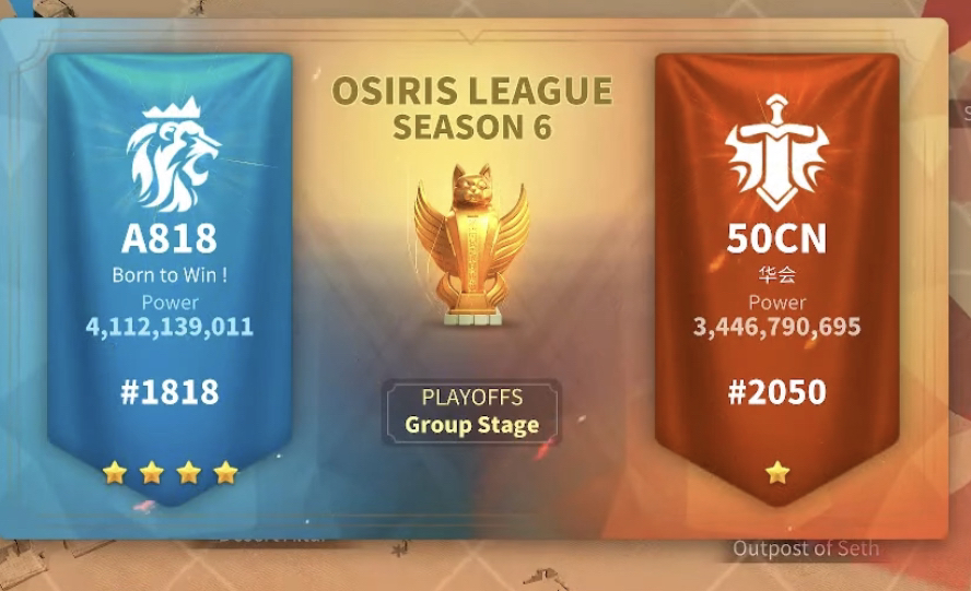 Baby Raccoon Osiris League Season 6 Cast A818 versus 50CN