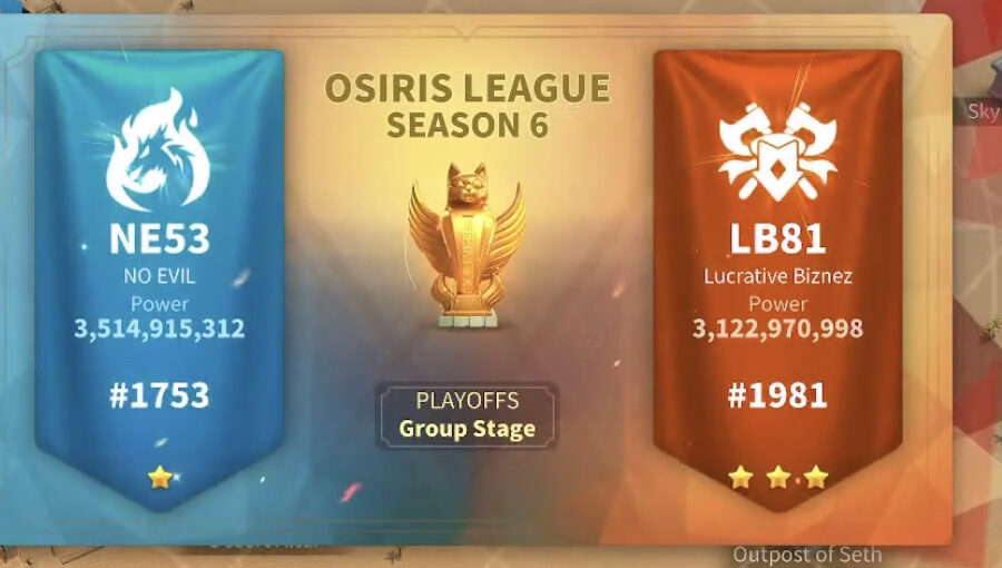 Baby Raccoon Osiris League Season 6 Cast NE53 versus LB81