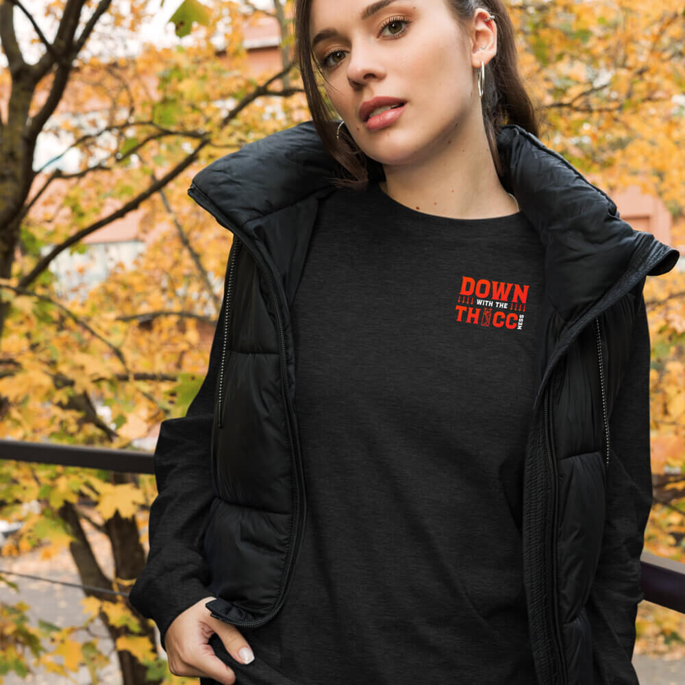 Down with the Thiccness Long Sleeve Black Heather 2