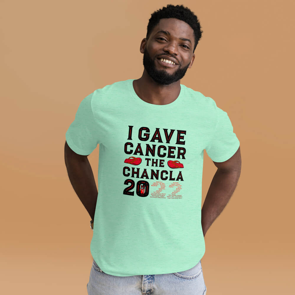 Gave Cancer the Chancla 2022 Heather Mint Tee 1 Gave Cancer the Chancla 2022 Heather Mint Tee 1