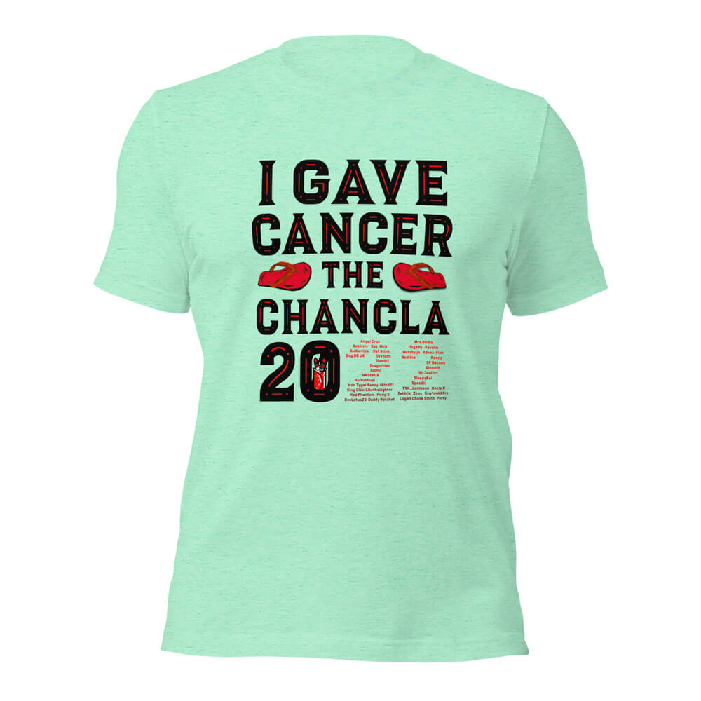 Gave Cancer the Chancla 2022 Heather Mint Tee 4 Gave Cancer the Chancla 2022 Heather Mint Tee 4