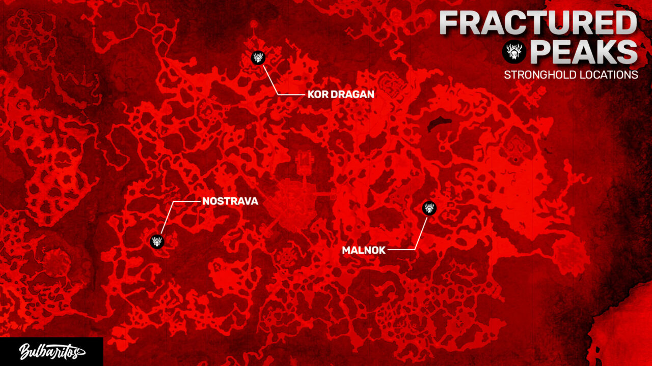 Fractured Peaks Stronghold Locations Diablo 4