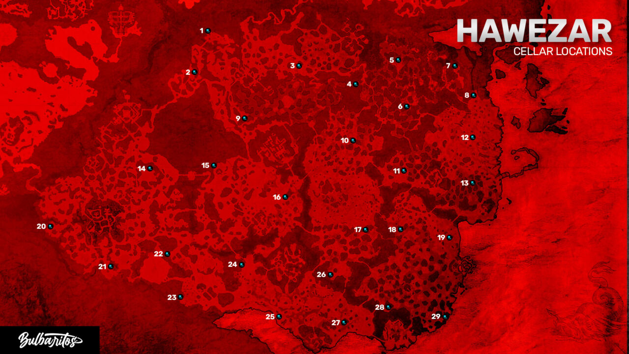 Hawezar Cellar Locations Diablo 4