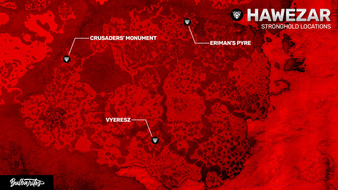 Hawezar Stronghold Locations Diablo 4